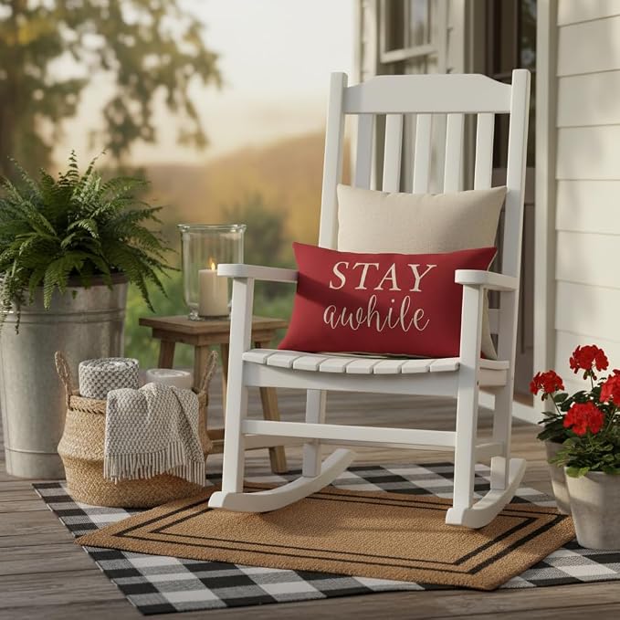 PANDICORN Welcome to Our Porch Stay Awhile Outdoor Lumbar Decorative Throw - Image 7