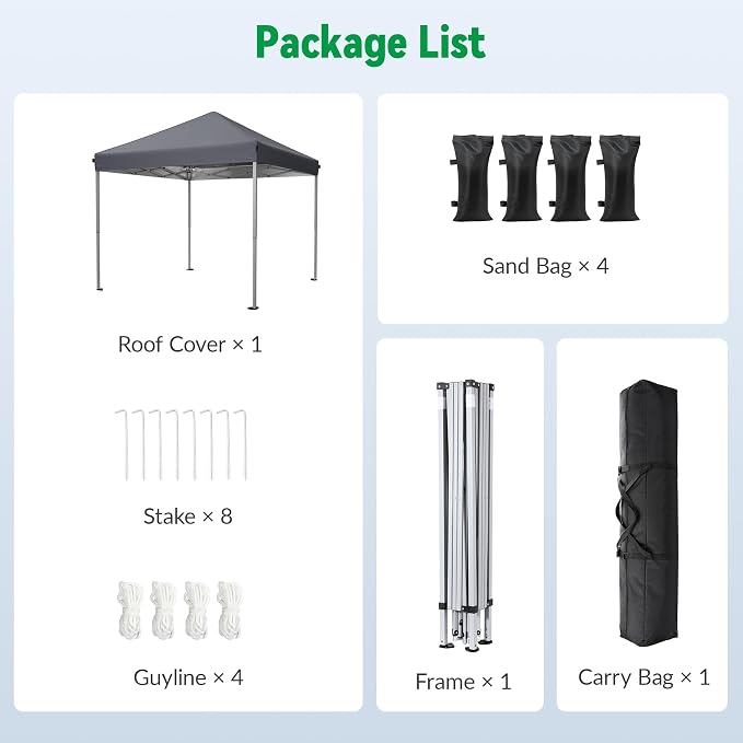10x10 Pop Up Canopy Tent, Instant Setup Portable Canopy - Image 3