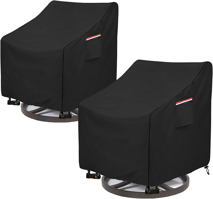 Okcool Outdoor Swivel Chair Cover 2 Pack, Outdoor Furniture Patio Chair Covers by Okcool