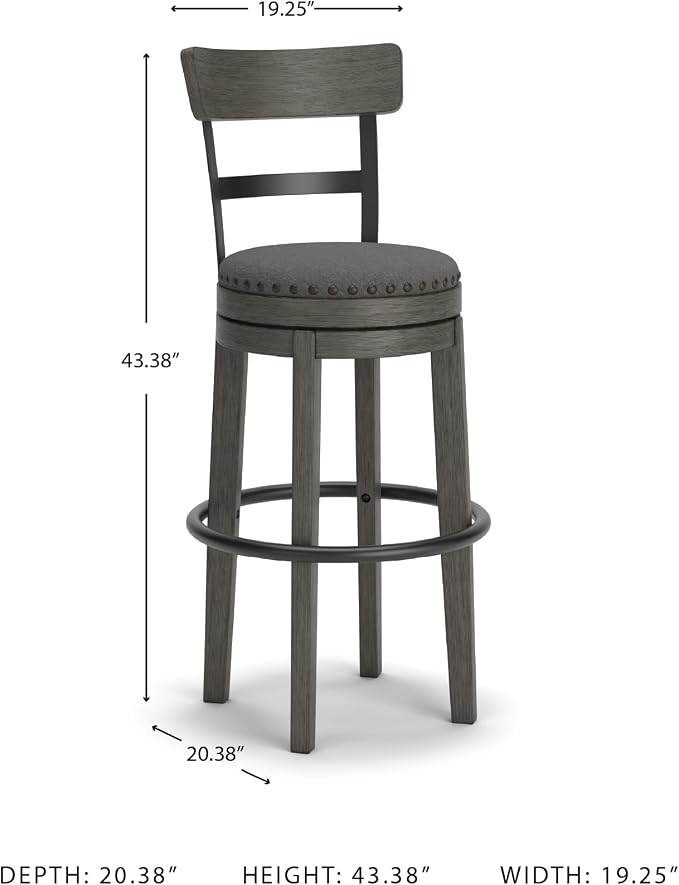 Signature Design by Ashley Caitbrook Casual Farmhouse Tall Upholstered Swivel - Image 3