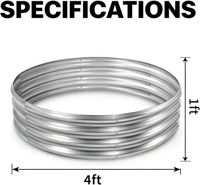 Round Galvanized Raised Garden Bed Kit, Round Galvanized Planter - Image 2