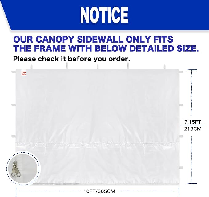 Instant Canopy Tent Sidewalls for 10x10 Pop Up Canopy Waterproof, 99% UV - Image 2