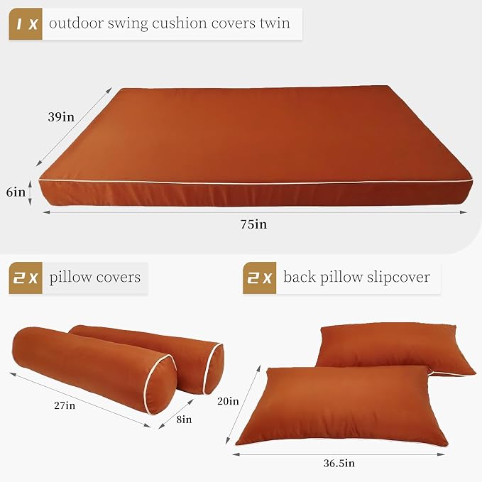 Outdoor Daybed Cushion Cover Twin, Daybed Mattress Bolster Pillow Fitted Sheet - Image 2