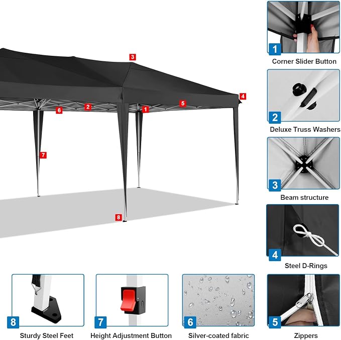 COBIZI Canopy 10x20 Pop Up Canopy Tent - Image 8