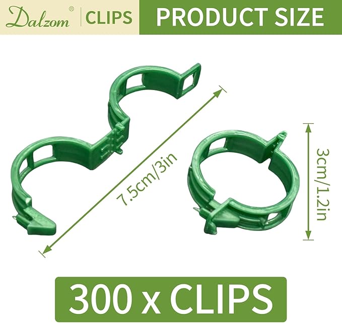 Dalzom® 300Pcs Tomato Clips, Plastic Trellis Clips Plant Support Clips - Image 2