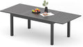 Expandable Aluminum Outdoor Dining Table, 3-Adjustable Lengths Patio Dining by Bringyoubetterlife