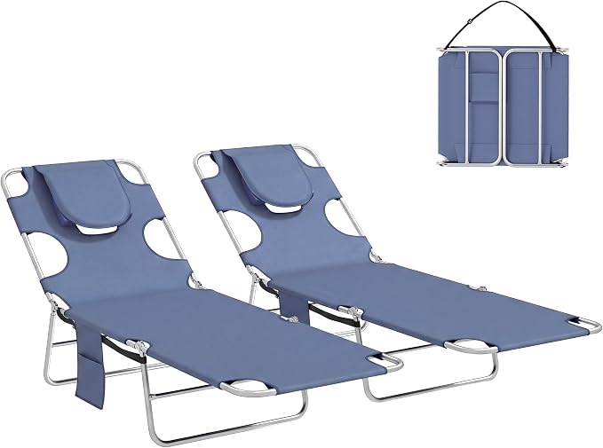 Outsunny Chaise Lounge Chair Outdoor Set of 2 by Outsunny