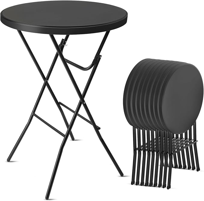 Bonnlo 32" Cocktail Table High Top Table, Folding Round Table Bar Height by Bonnlo
