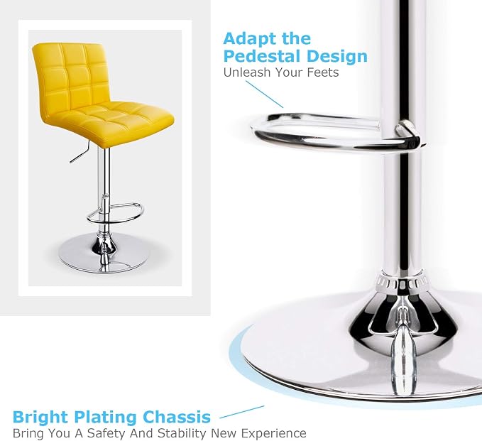 Leopard Modern Square PU Leather Adjustable Bar Stools - Image 5