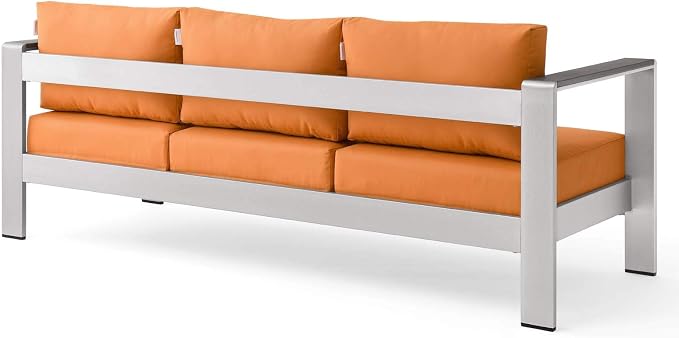 Modway Shore Aluminum Metal Outdoor Patio Sofa - Image 5
