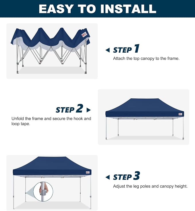 MASTERCANOPY Pop Up Canopy Tent Commercial Grade 10x15 Instant Shelter - Image 5