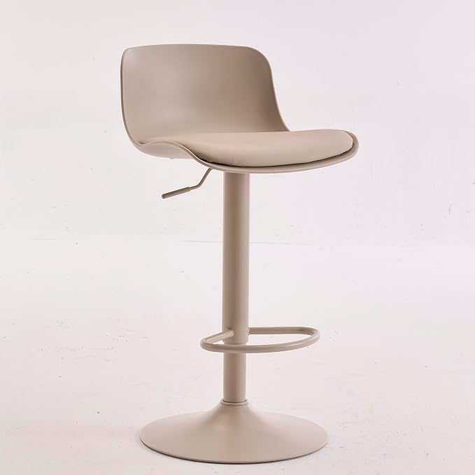 Kidol & Shellder Bar Stools Set of 2 Cream Adjustable Swivel Counter Height - Image 9