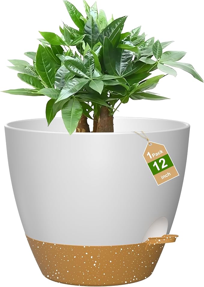 12 Inch Large Self Watering Pots, Flower Pots by Unknown