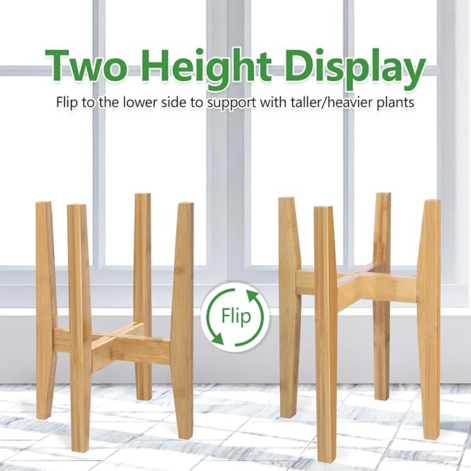 Plant Stand Indoor, Bamboo Plant Shelf, Adjustable Corner Plants Flower Holders - Image 4