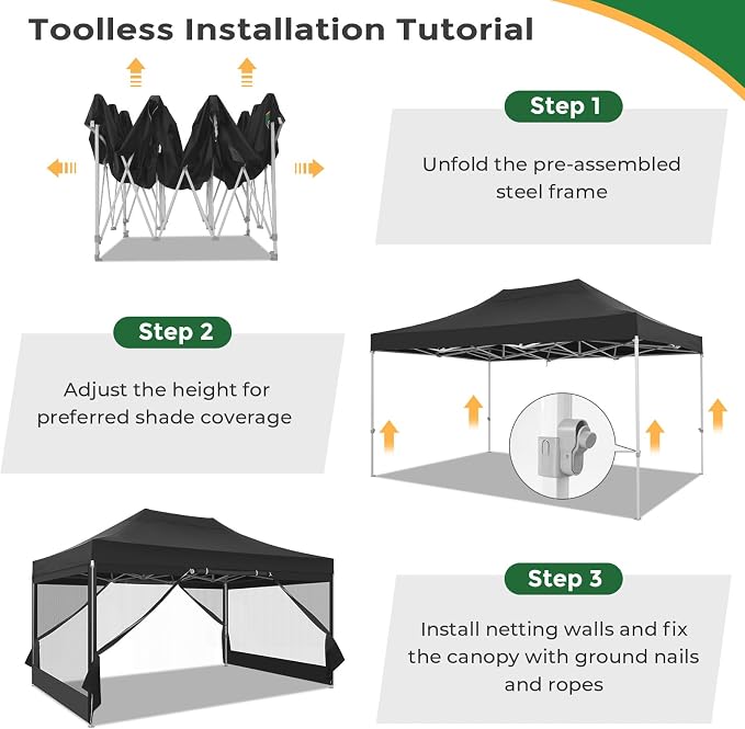COBIZI 10x15 Heavy Duty Pop Up Canopy - Image 7