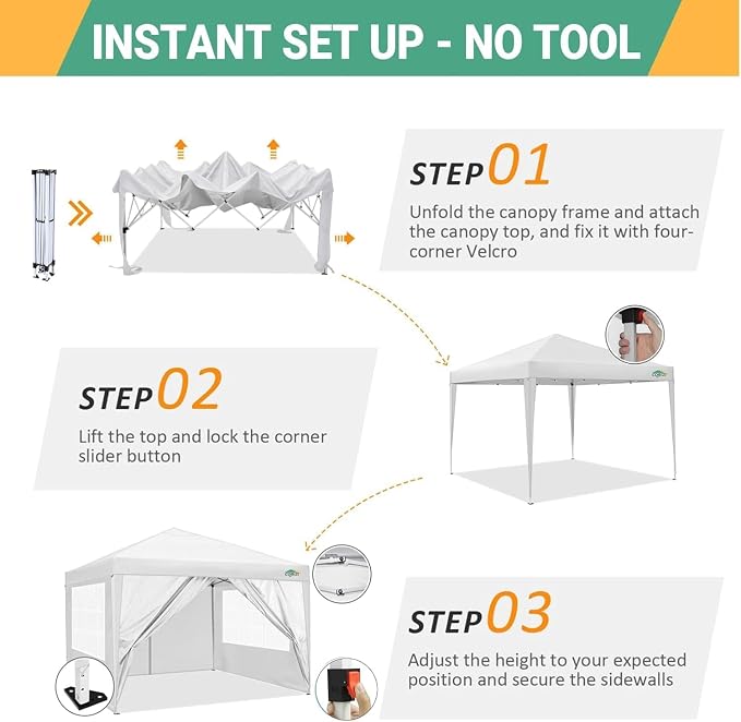 COBIZI 10x10 Pop Up Canopy Tent - Image 5
