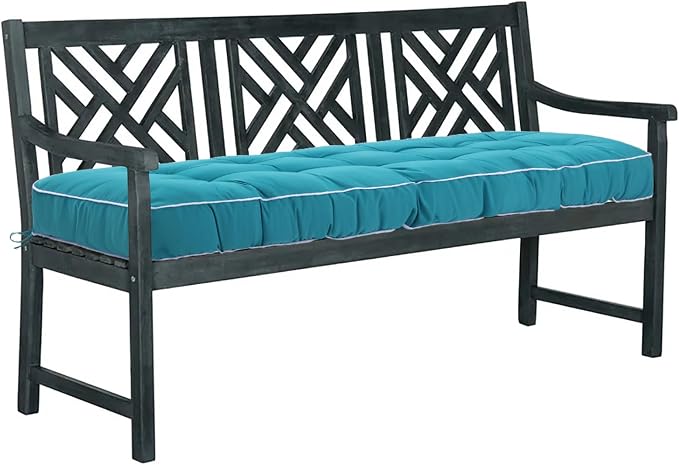 3 Seat 57 Inches Outdoor Porch Swing Cushions, Water-Resistant Tufted Patio - Image 3