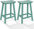 Outdoor Bar Stools Set of 2, 24 Inch All-Weather HDPE Counter Height Chairs by KULAMOONLIFEHOUSE