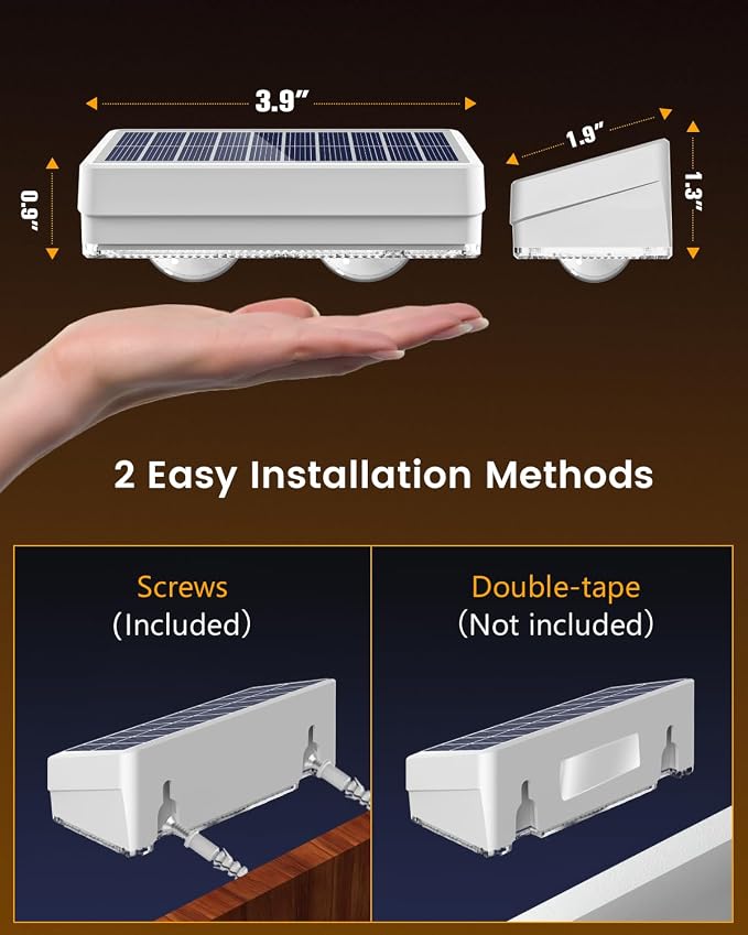 Solar Fence Lights Outdoor Waterproof, 80 Lumens Solar Lights - Image 6