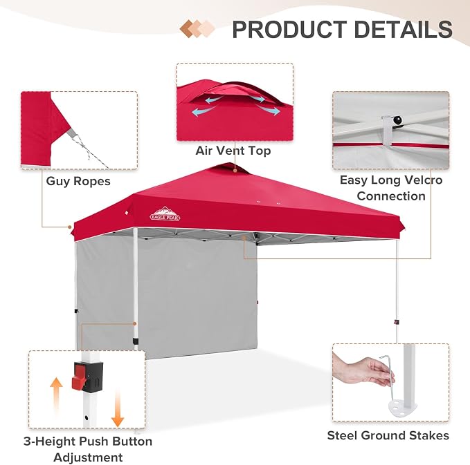 EAGLE PEAK Commercial Canopy 12x12 Pop Up Canopy Tent - Image 2