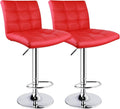Leopard Adjustable Leather Bar Stools Square Back, Leather Padded by LEOPARDPRODUCTS