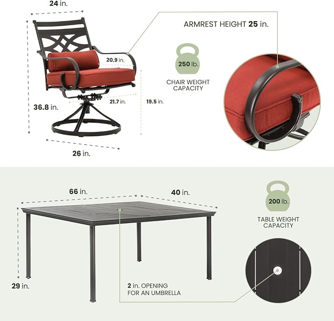 Hanover Montclair 7-Piece Outdoor Dining Set - Image 5