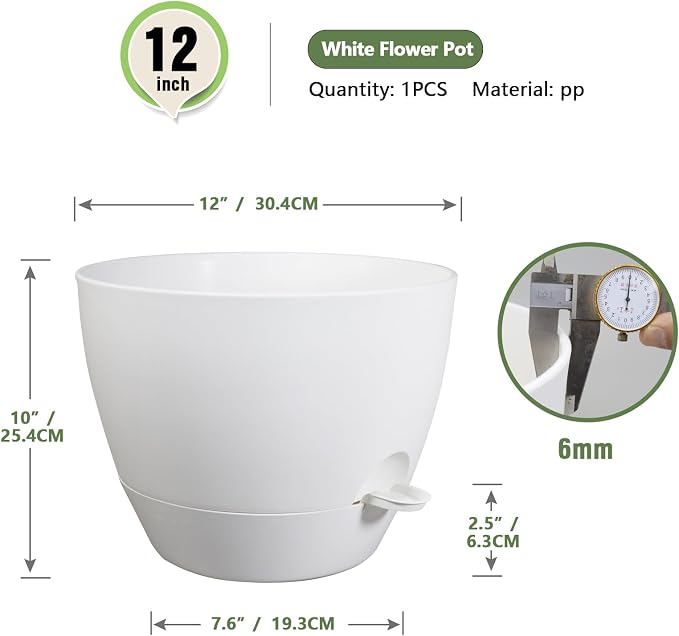 12 inch Large Self Watering Pots - Image 2