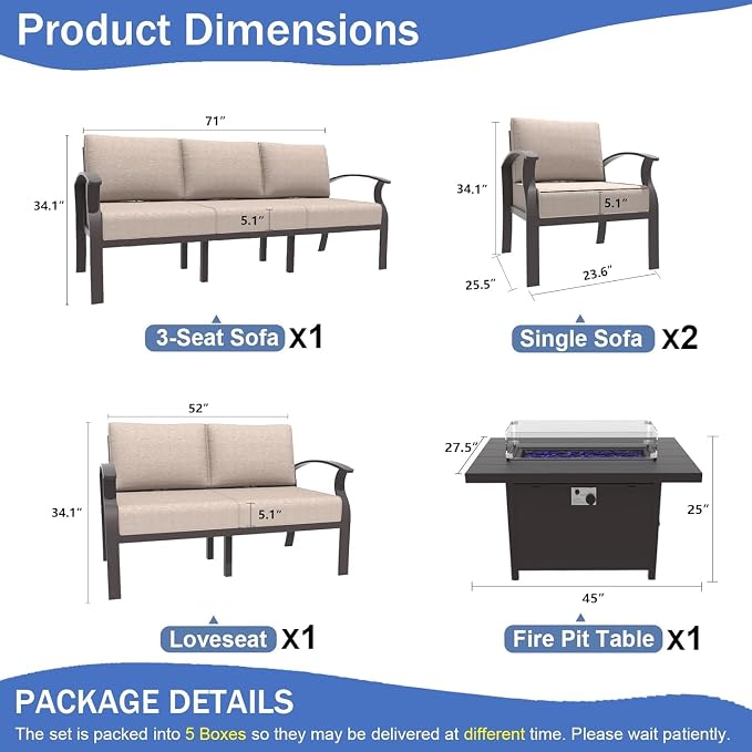 Kullavik Aluminum Patio Furniture Set - Image 2