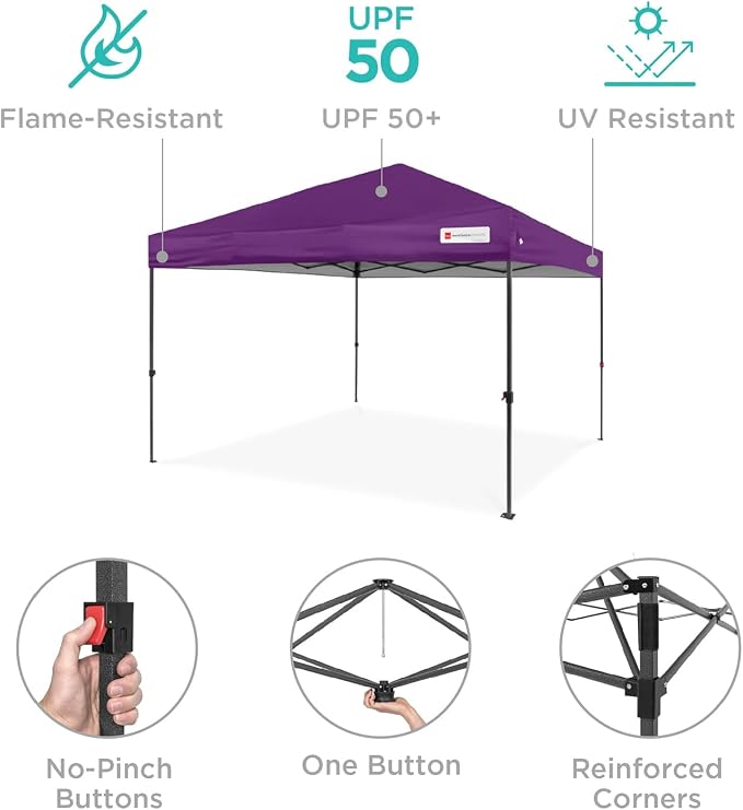 Best Choice Products 12x12ft Pop Up Canopy Tent, Outdoor Shade, 1 Person 1 - Image 4
