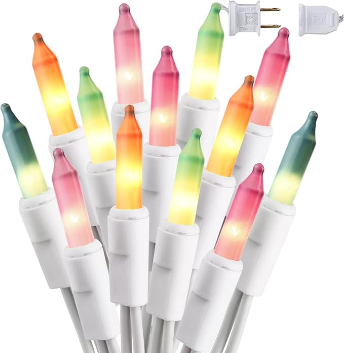 BrizLabs Pastel Easter Lights, 34.8ft 150 Count Pastel Lights Connectable by BrizLabs