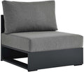 Modway Tahoe Aluminum Armless Patio Gray Charcoal Modular Weather-Resistant by Modway