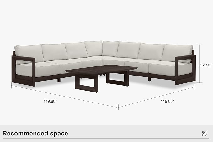 PURPLE LEAF Patio Furniture Set L-Shaped Outdoor Couch - Image 9