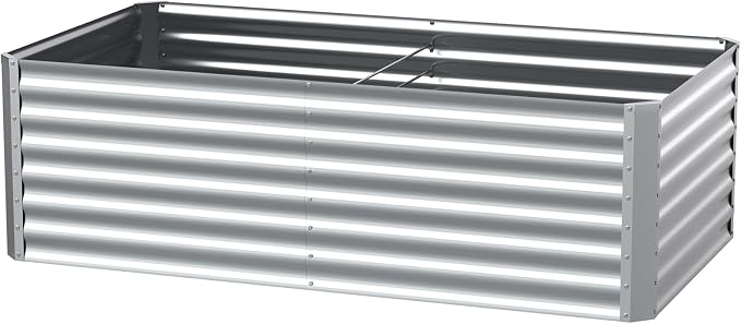6X3X2ft Galvanized Raised Garden Bed, Outdoor Courtyard Planter Box Metal Patio - Image 8