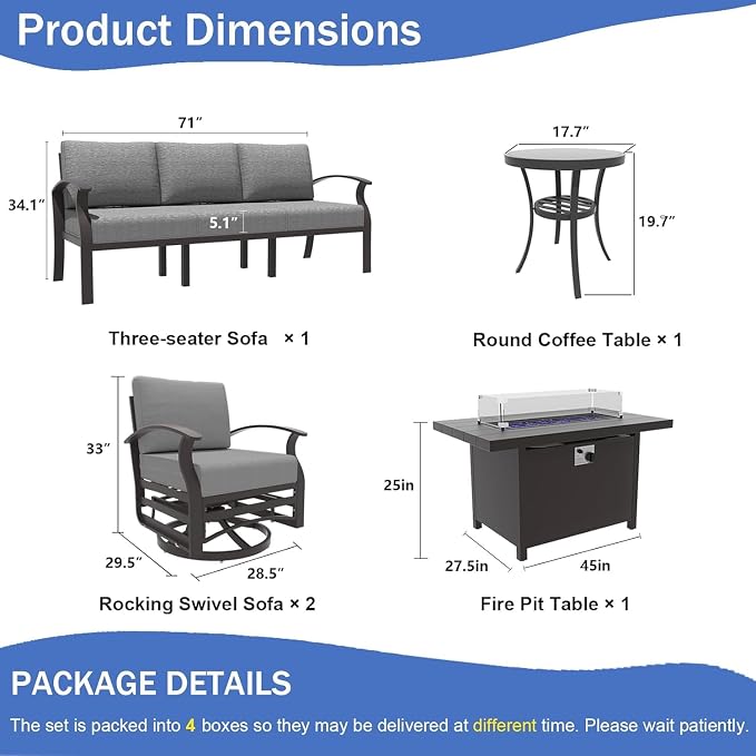 Kullavik Aluminum Patio Furniture Set - Image 2