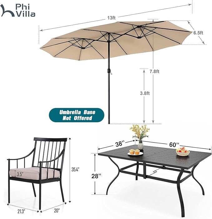 PHI VILLA 7 Piece Outdoor Dining Set - Image 8