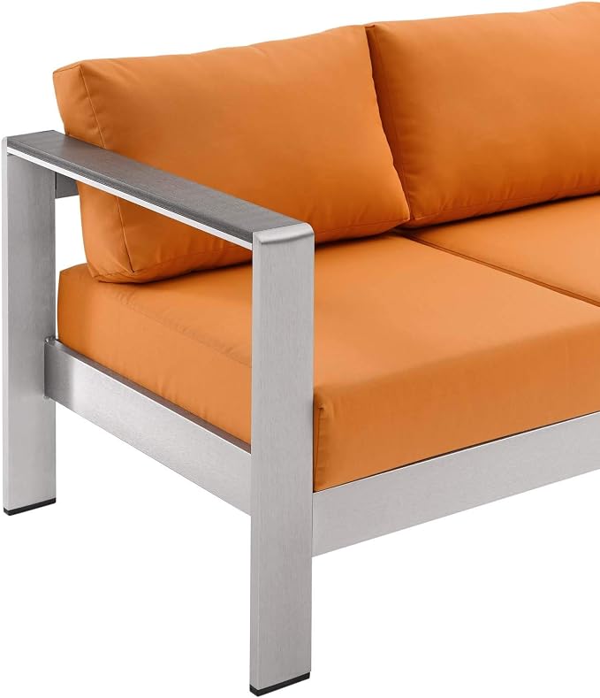 Modway Shore Aluminum Metal Outdoor Patio Sofa - Image 7