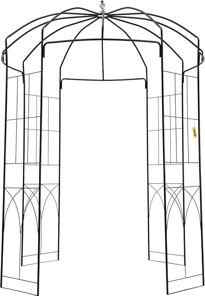 VEVOR Birdcage Shape Garden Arch, Heavy Duty Wrought Iron Arbor, Wedding Trellis - Image 9