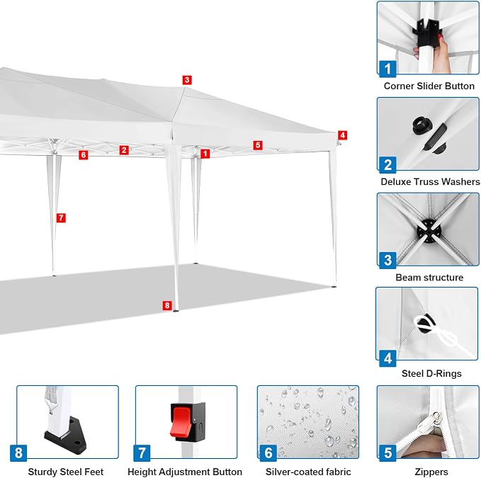 COBIZI Canopy 10x20 Pop Up Canopy Tent - Image 8