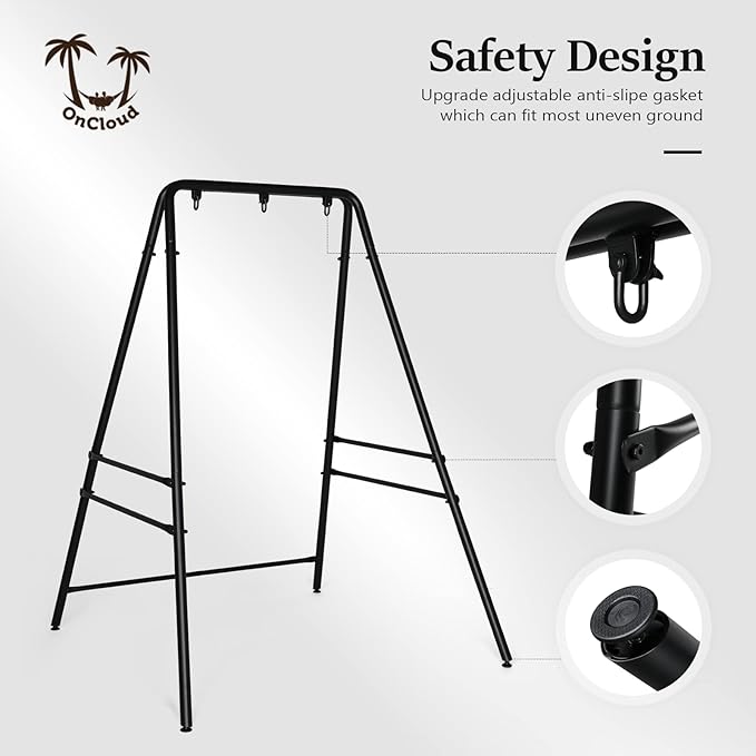 ONCLOUD Outdoor Hanging Chair Stand, Heavy-Duty 450 LBS Support Outdoor Hammock - Image 7