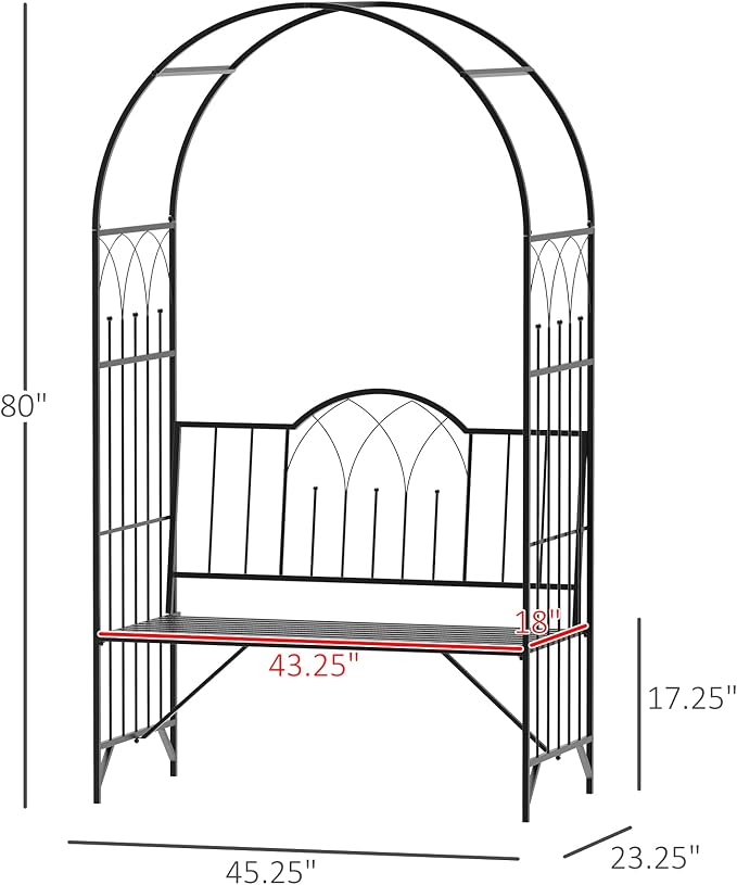 Outsunny Metal Trellis Arbor Arch - Image 7