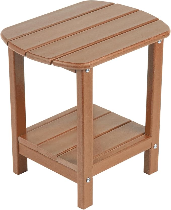 nalone Adirondack Side Table 16.5" Outdoor Side Table HDPE Plastic Double by NALONE