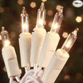 HISHINY Christmas Lights 100 Count Mini Clear Lights 21ft White Wire Christmas by HISHINY