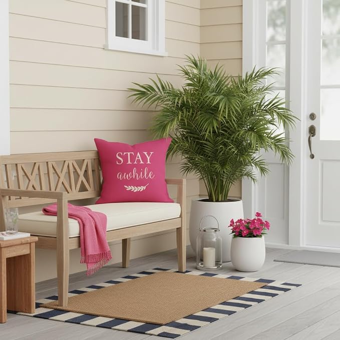 PANDICORN Welcome to Our Porch Stay Awhile Outdoor Decorative Throw Pillow - Image 7