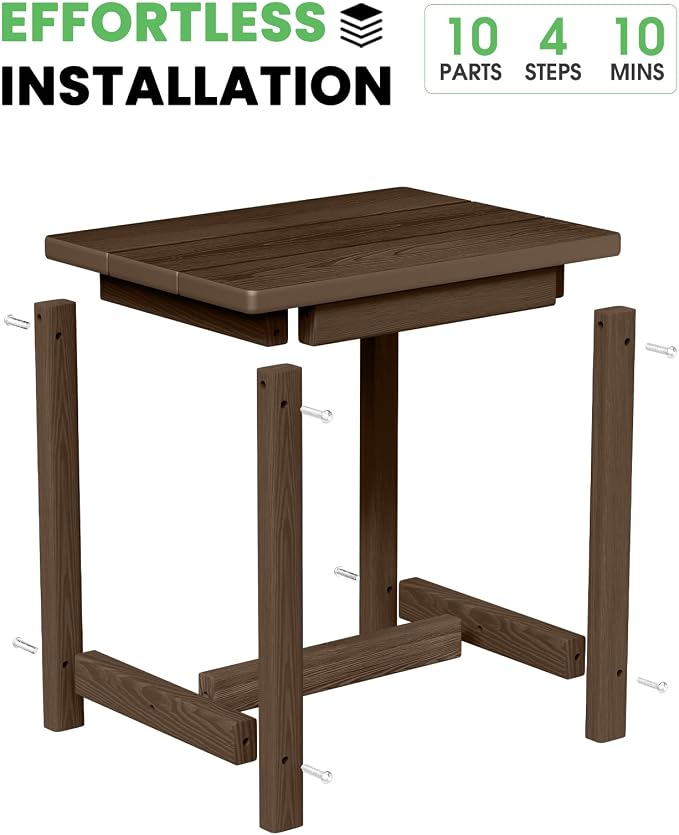 Outdoor Side Table, HDPE Small Outdoor Table, Adirondack Side Tables, Outside - Image 6