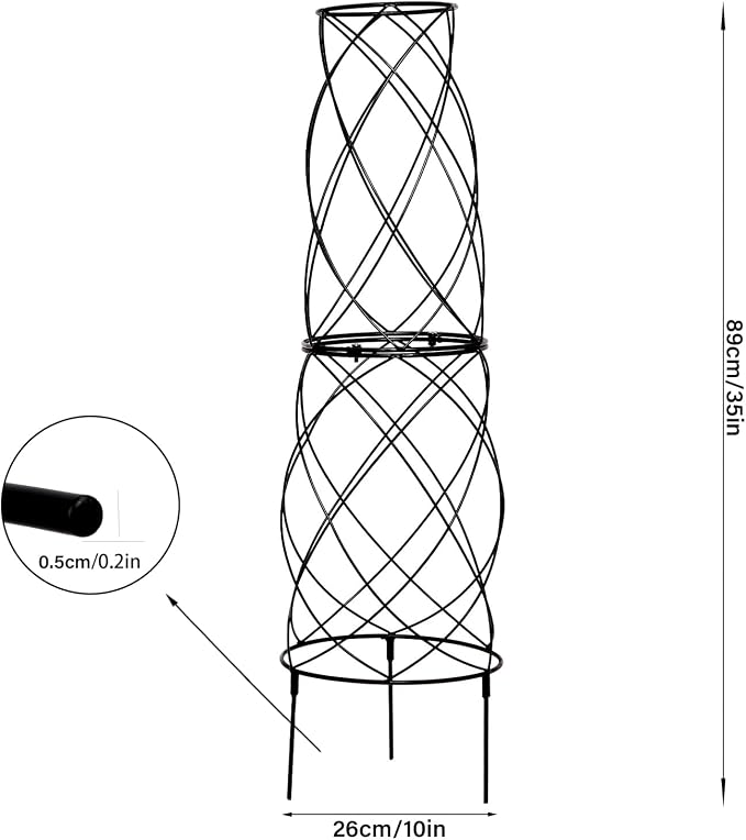 35-Inch Metal Garden Obelisk Trellis - Image 2