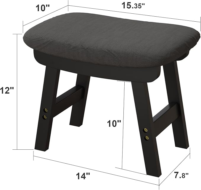 Foot Stool, Foot Stool Small, Ottoman Foot Rest, Wood Stool - Image 3
