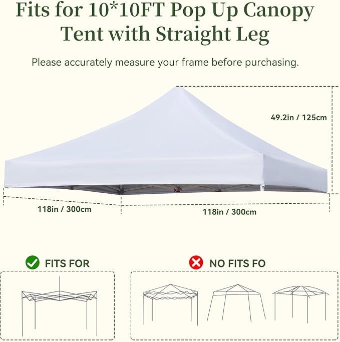 10x10 Canopy Replacement Top Cover - Image 2