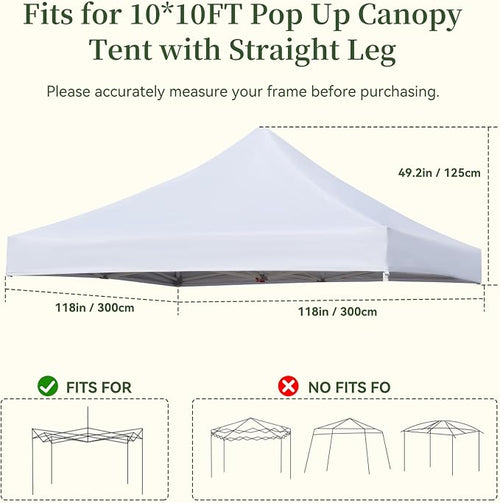 10x10 Canopy Replacement Top Cover - Image 2