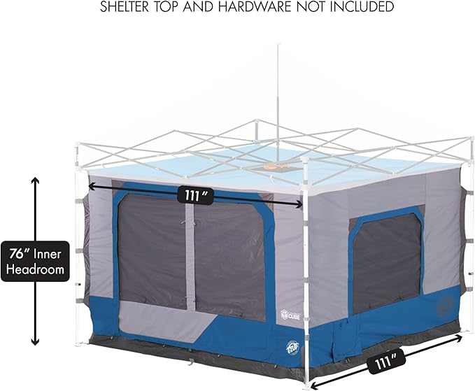 E-Z UP Camping Cube 6.4, Converts 10' Straight Leg Canopy into Camping Tent - Image 3