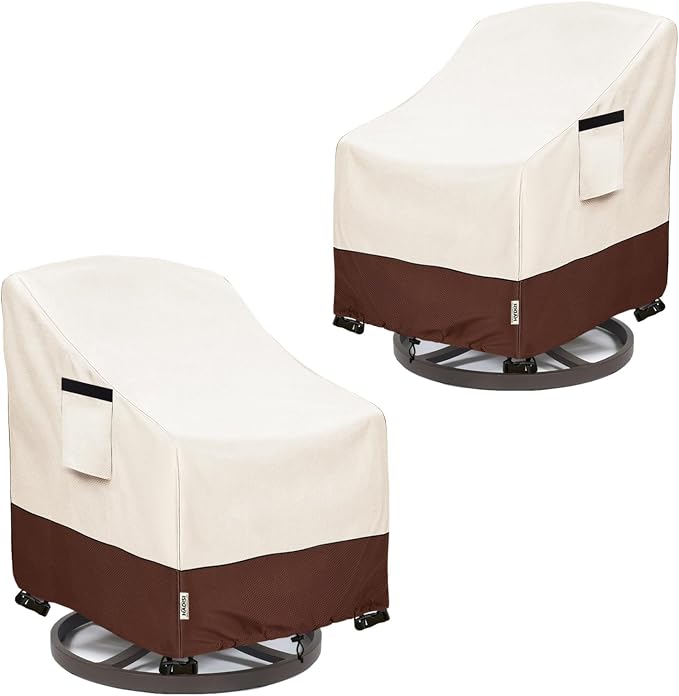 Patio Chair Covers for Outdoor Furniture Waterproof 2 Pack, Heavy Duty by Hadisi